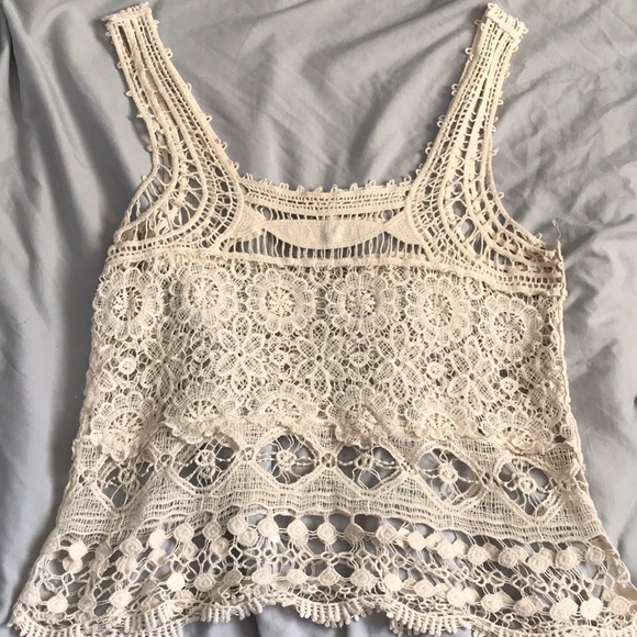 Forever 21 Tops - Cream Lace Tank
